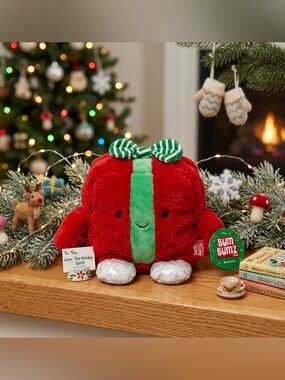 🎁 Plush Gabrielle the Gift Stuffed BumBumz with Green Stem and Sparkly Feet 🎁